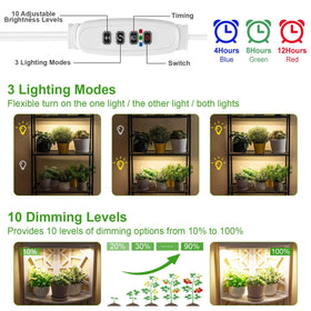 FOXGARDEN strip mounted on a shelf lights herbs and succulents with decorative setup