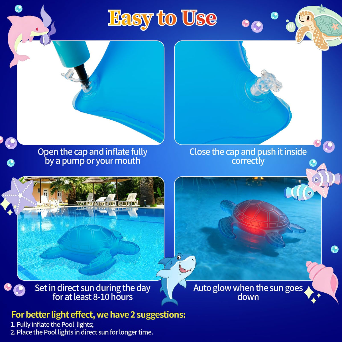 Foxgor durable pool light withstands sun and pool chemicals