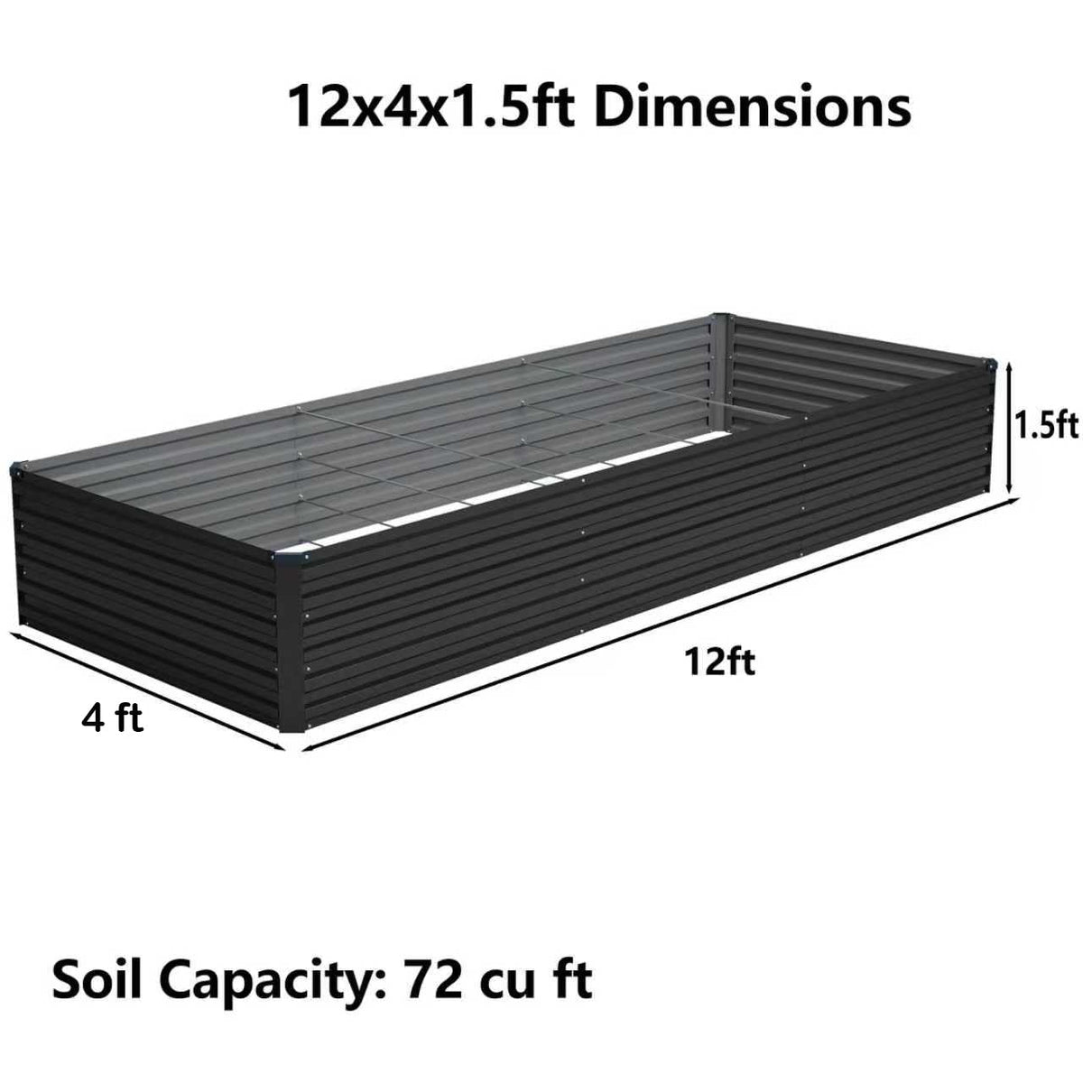 Foxlang raised bed side view showing easy assembly for quick garden setup.