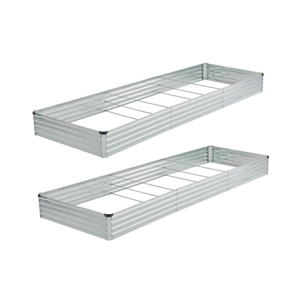 Foxlang galvanized raised bed front view for vegetables