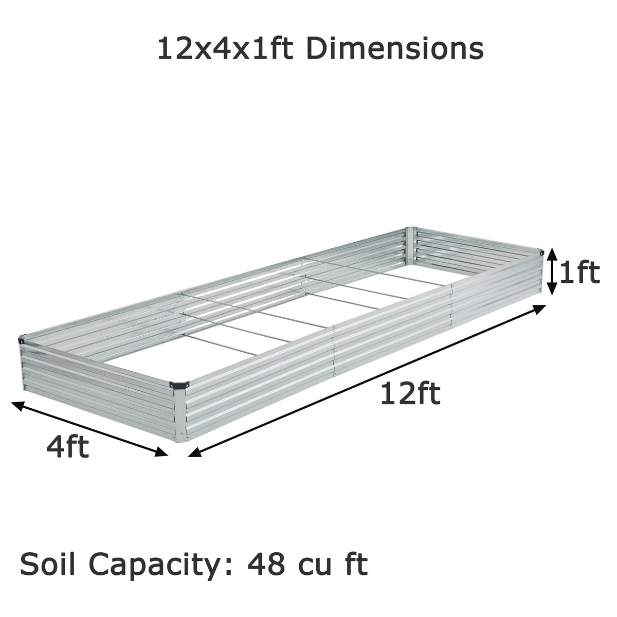 Foxlang raised bed side view showing open-base design