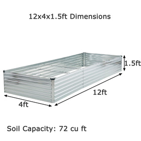 Foxlang galvanized raised bed in silver shows open-base drainage for plants.