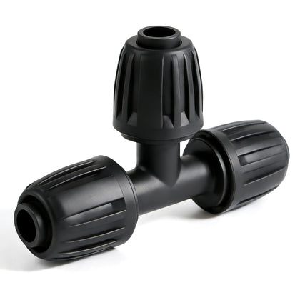 FoxRose 12-pack 1/2 inch drip tee fittings with barbed ends for secure irrigation.