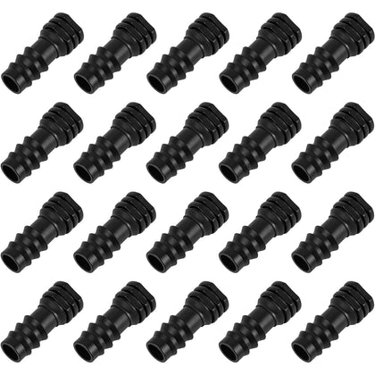 FoxRose end-cap fittings for 1/2-inch tubing, neatly arranged for precise irrigation layouts.