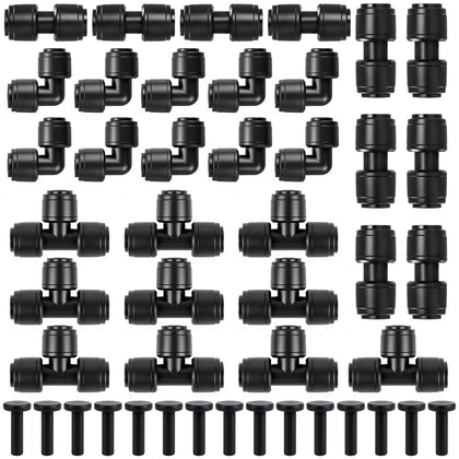 FoxRose 45-pack straight coupler for leak-free 1/4-inch tubing