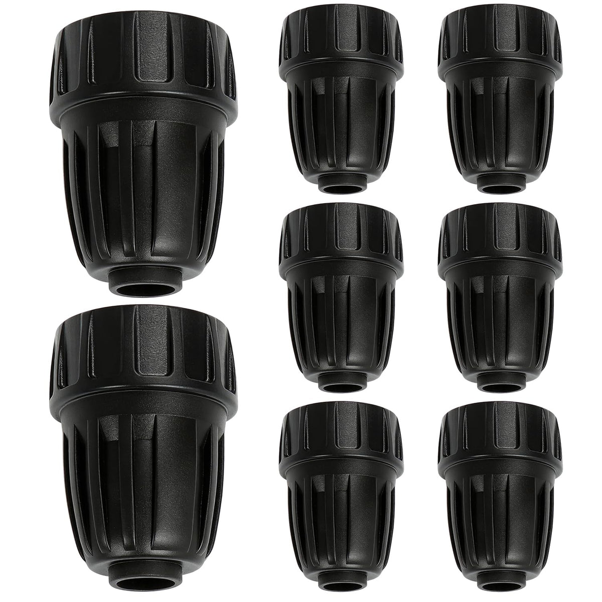FoxRose adapter connects 3/4 inch hose to 1/2 inch drip tubing for secure irrigation.