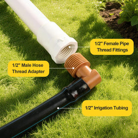 FoxRose PVC to drip adapter supports patio misting and plant irrigation tasks.