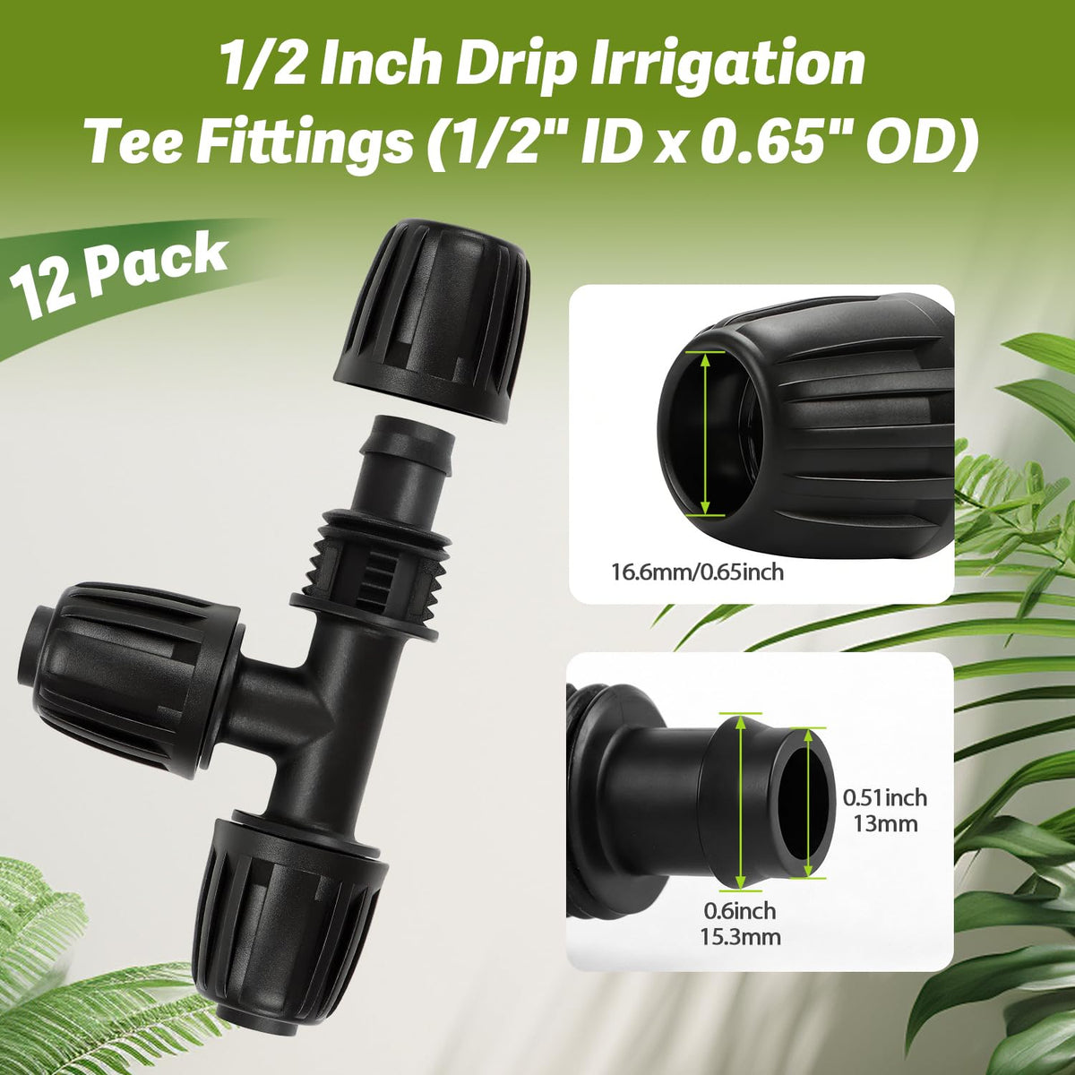 FoxRose anti-leak lock nuts on drip tee connectors for leak prevention.