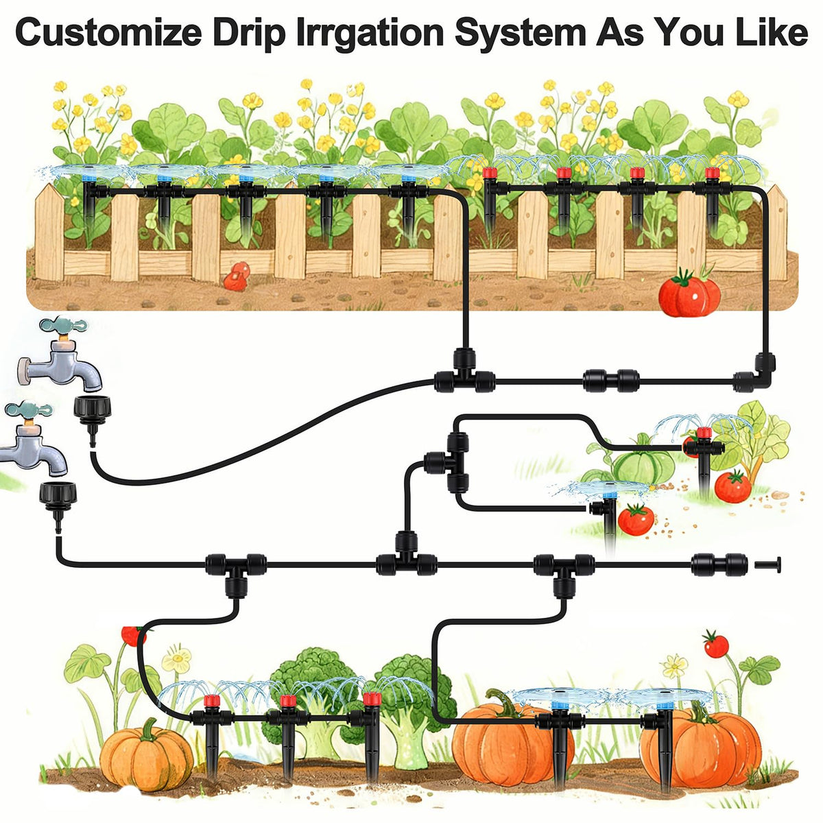 FoxRose anti-leak locking system minimizes leaks in real garden settings