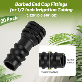 FoxRose barbed end cap connection on tubing, ensuring leak-free stability.