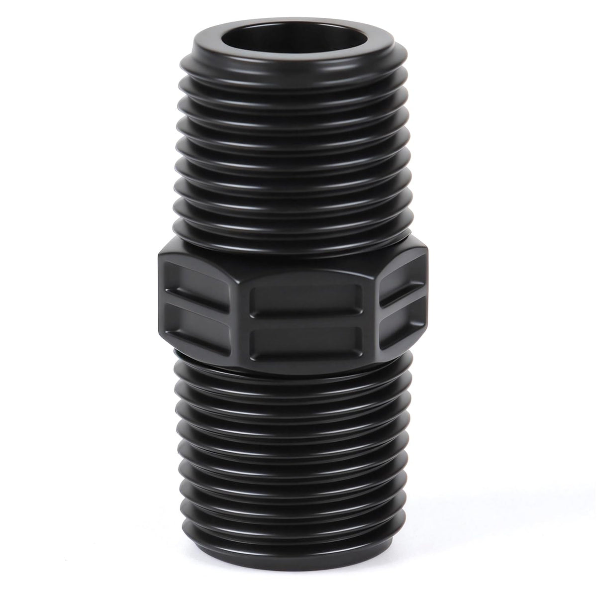 FoxRose durable MNPT double male pipe riser head for leak-resistant garden connections.