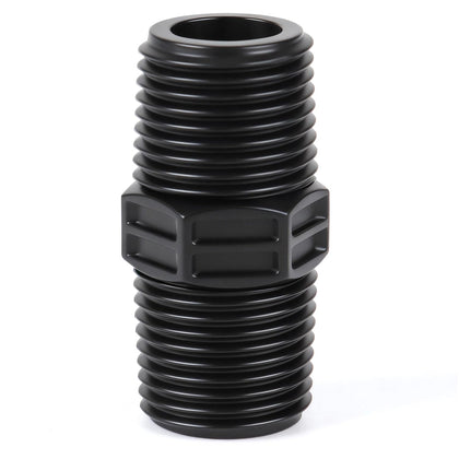 FoxRose durable MNPT double male pipe riser head for leak-resistant garden connections.