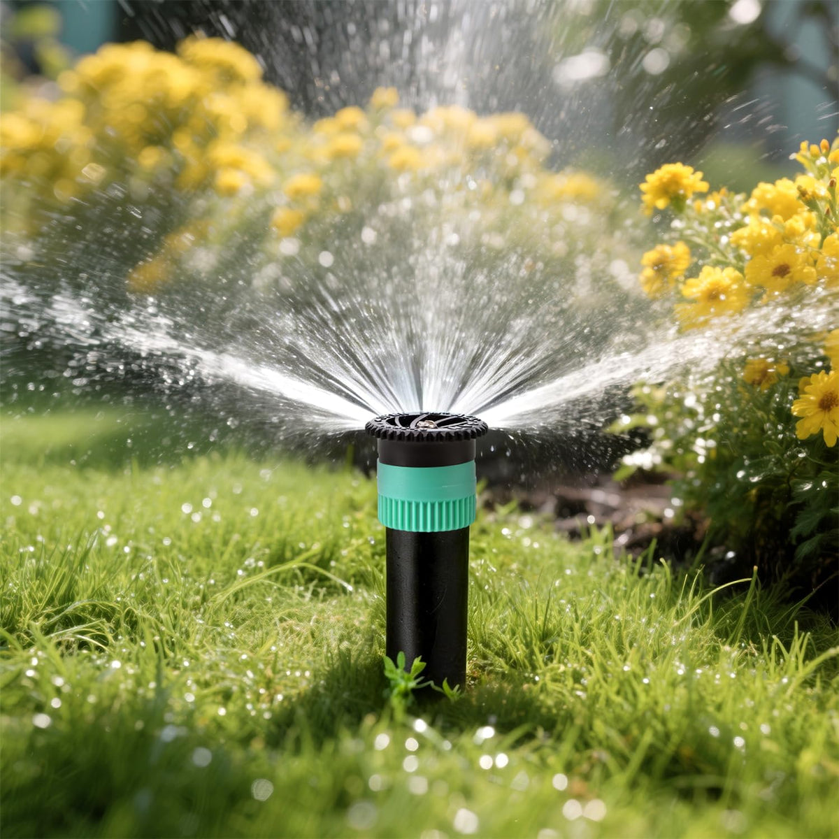 FoxRose durable plastic sprinkler head built to withstand outdoor weather