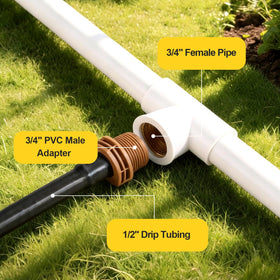 FoxRose durable PVC irrigation fittings withstand outdoor use in gardens.