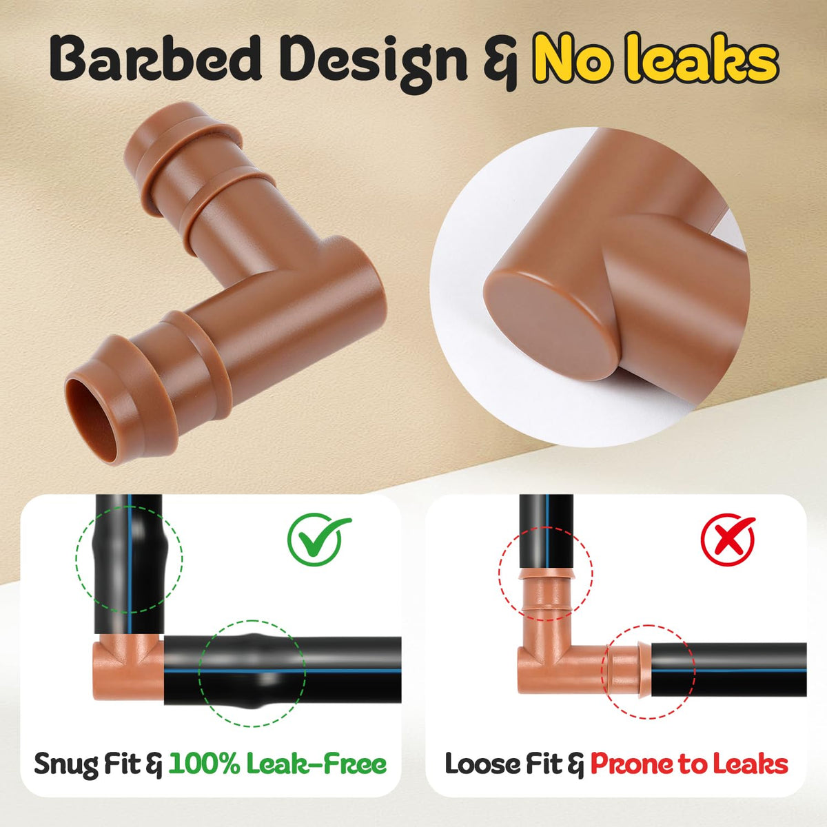 FoxRose easy-install drip elbow simplifies repairs and extensions in irrigation systems.