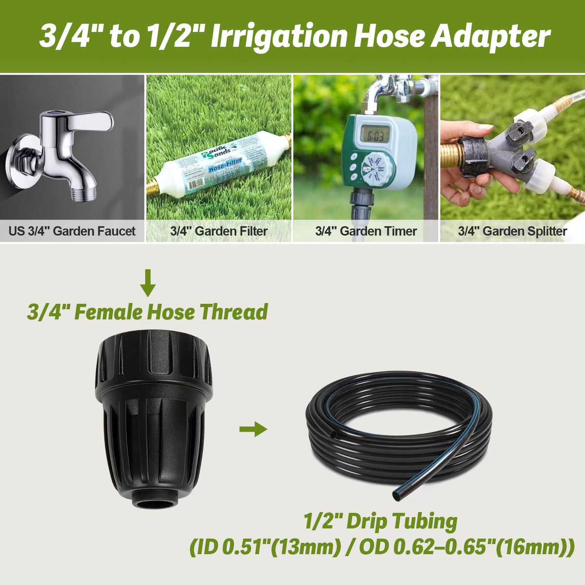 FoxRose tapered ends ease installation in gardens and greenhouses.