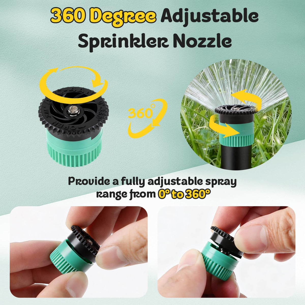 FoxRose pop-up sprinkler with debris-filter screen to prevent clogs in beds