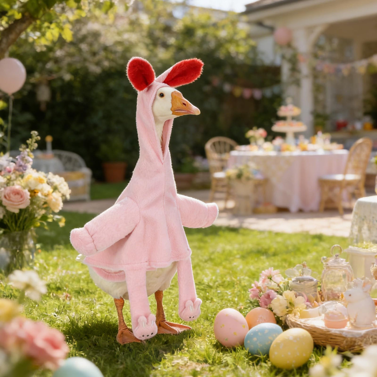 Foxtell Easter goose outfit versatile for holidays and garden parties