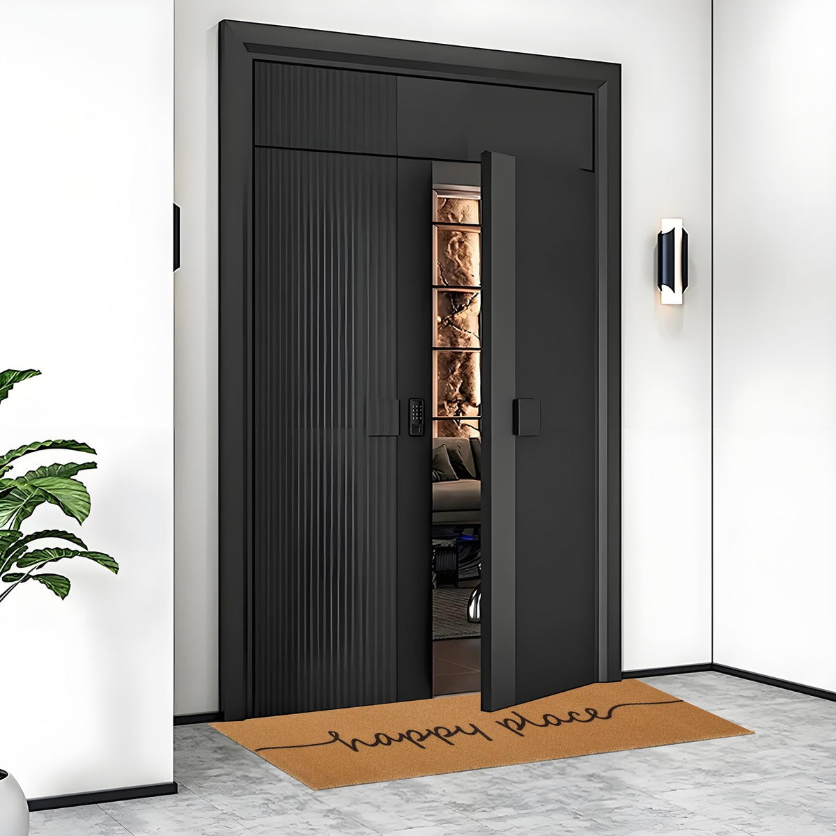 Foxtell wide entryway rug fits patios, gardens, and interiors.
