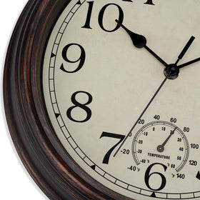 Foxtop outdoor clock suitable for patio, bathroom, porch areas.