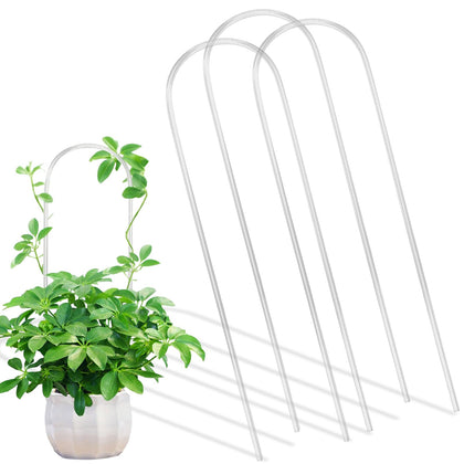 Foyods 3-pack U-shaped clear acrylic trellises support vines neatly in pots, promoting vertical growth.