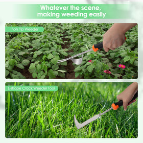 Foyucool rubber-handle weed remover provides comfortable grip during long weeding sessions