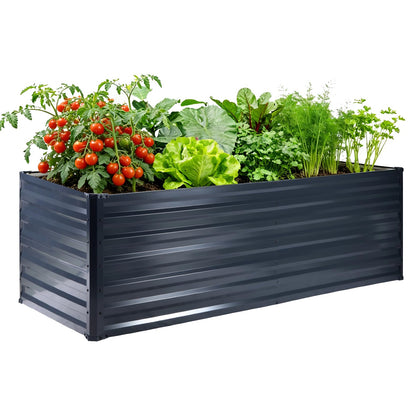 FOYUEE Galvalume raised bed side view highlighting durable rust resistance for outdoor use