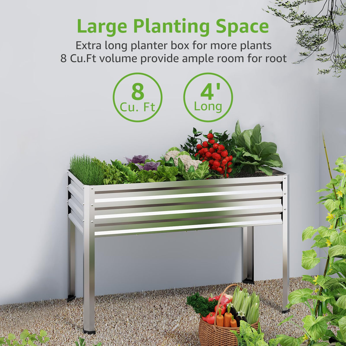 FOYUEE galvanized frame highlights durable, weather-ready construction.