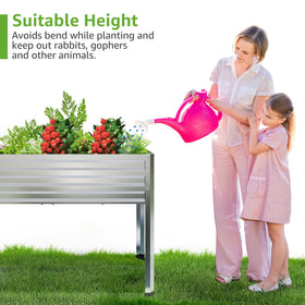 FOYUEE raised garden bed in garden, versatile for vegetables and flowers.