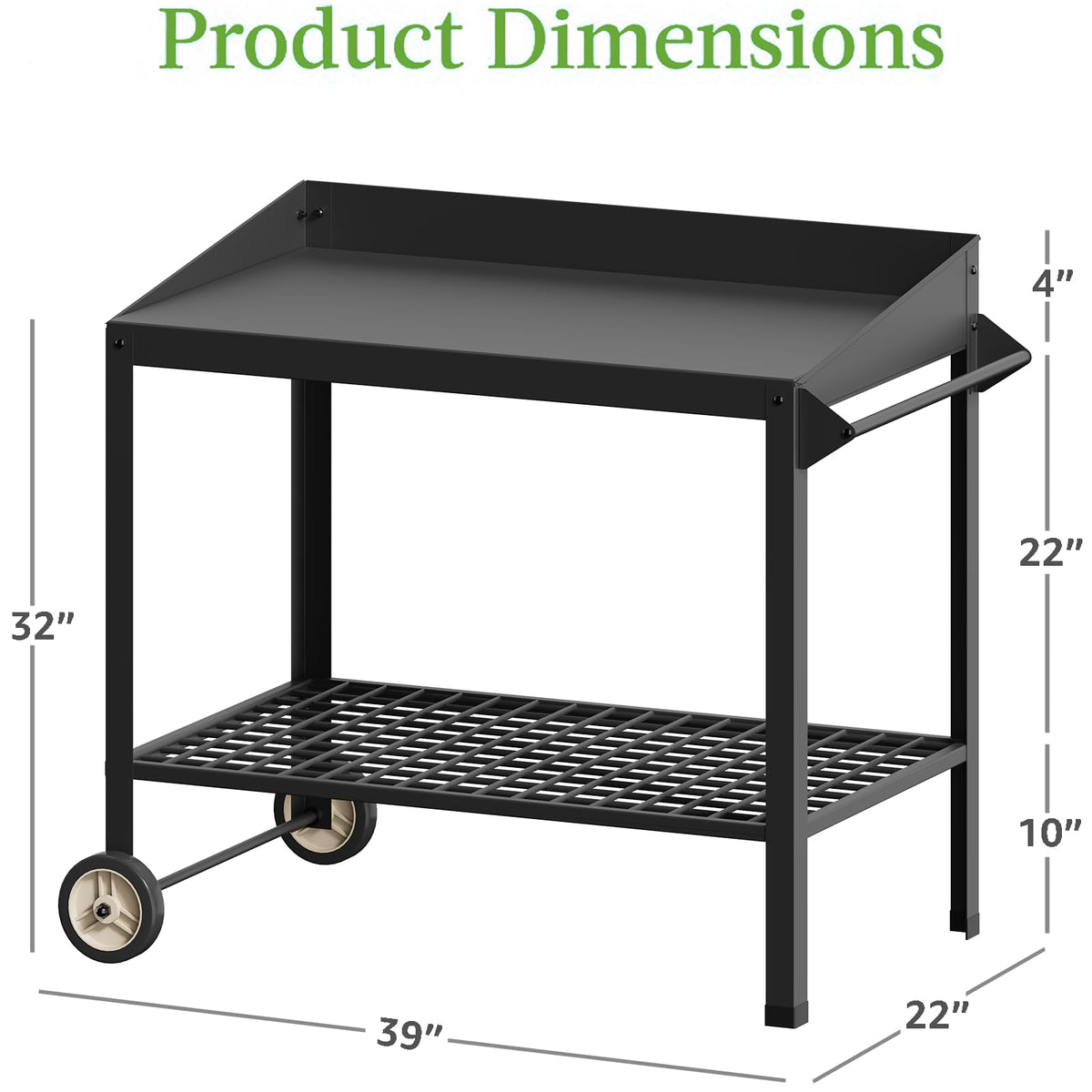 FOYUEE potting bench wheels enable smooth repositioning in the garden.