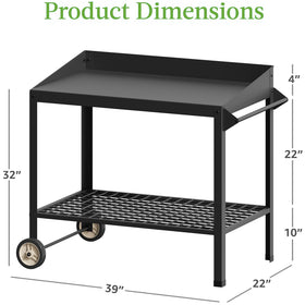 FOYUEE potting bench wheels enable smooth repositioning in the garden.