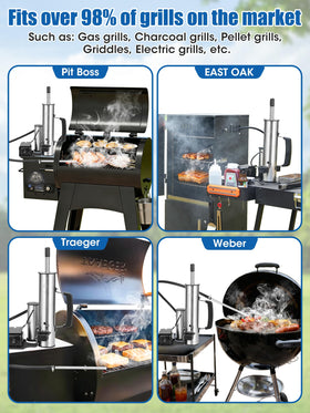 FOZHUANWU Upgrade Cold Smoker Generator provides 10-12 hours of continuous smoke.