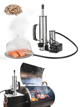 FOZHUANWU Upgrade Cold Smoker Generator dual pipe design enhances smoke quality for even flavor.