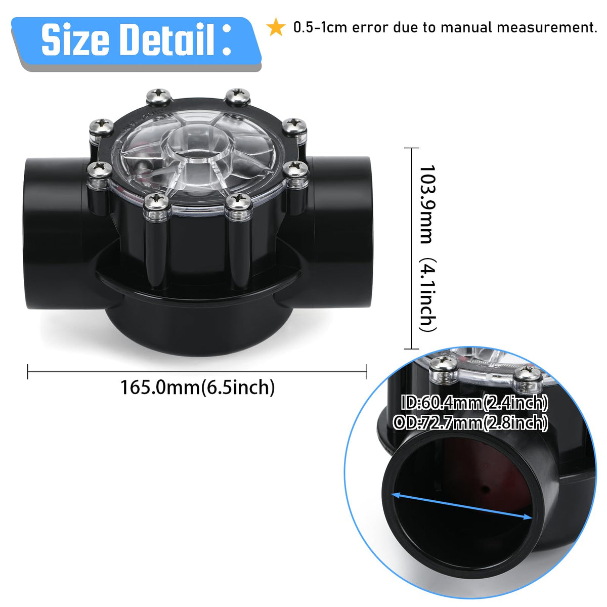FQRANBO 7305 valve pool/spa ports enable universal plumbing connections.