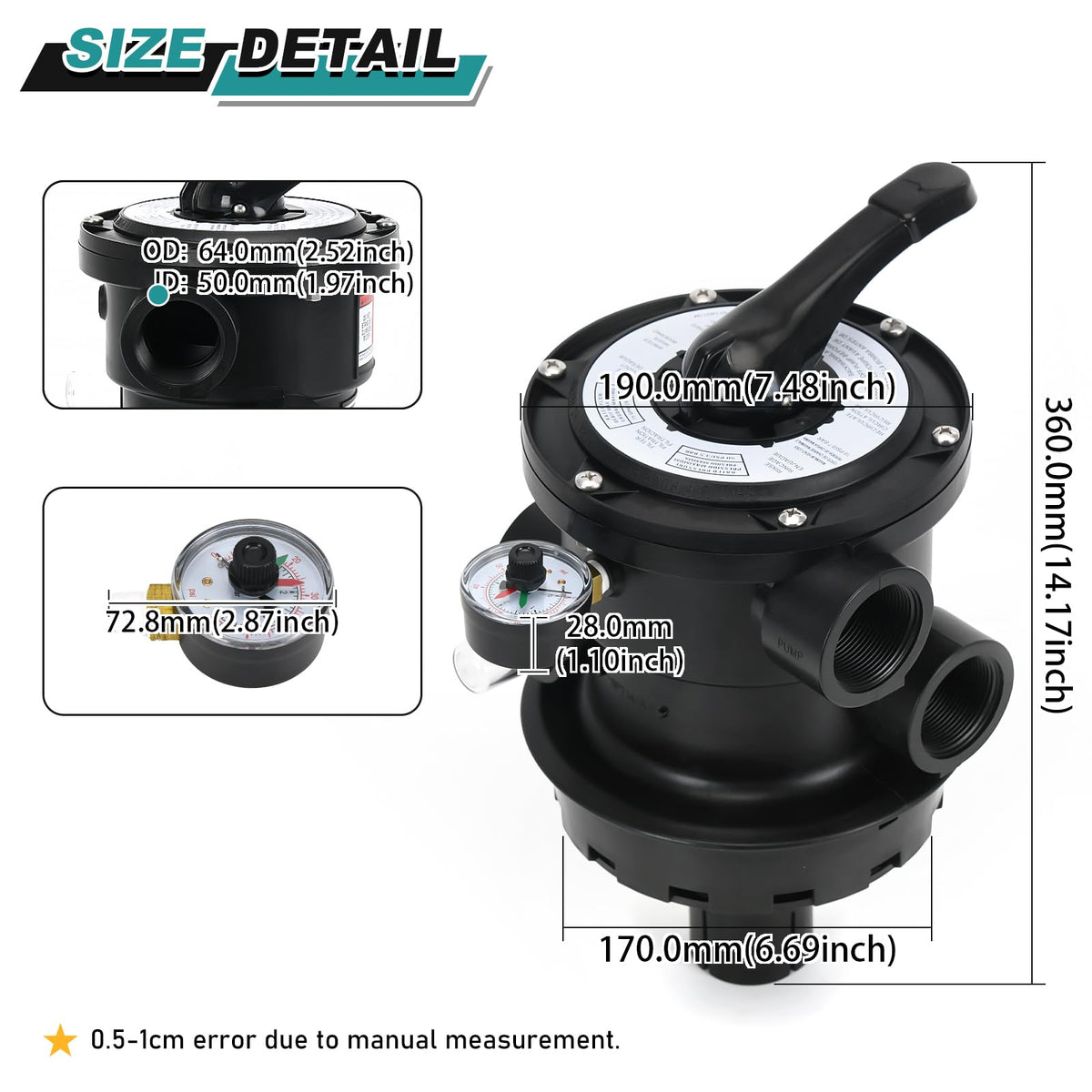 FQRANBO SP0714T seven-position valve for versatile pool filter settings