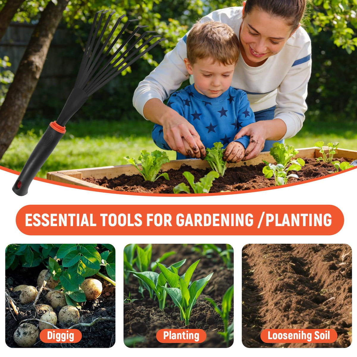 FR Small Hand Rake offers rust-resistant steel for durable garden performance in damp conditions.
