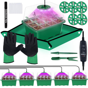 Framokoko seed starter tray with LED light supports faster indoor germination.