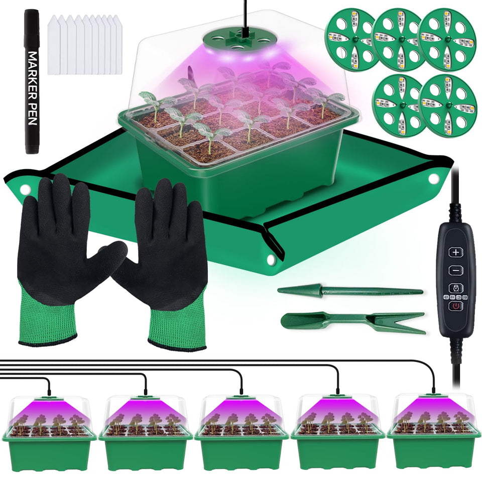 Framokoko seed starter tray with LED light supports faster indoor germination.