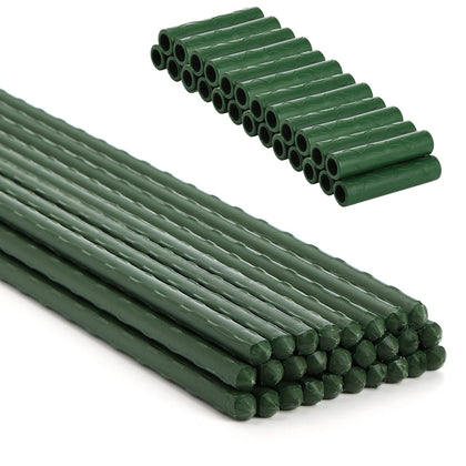 Frcctre 50pack garden stake with green coating provides strong, reusable plant support.