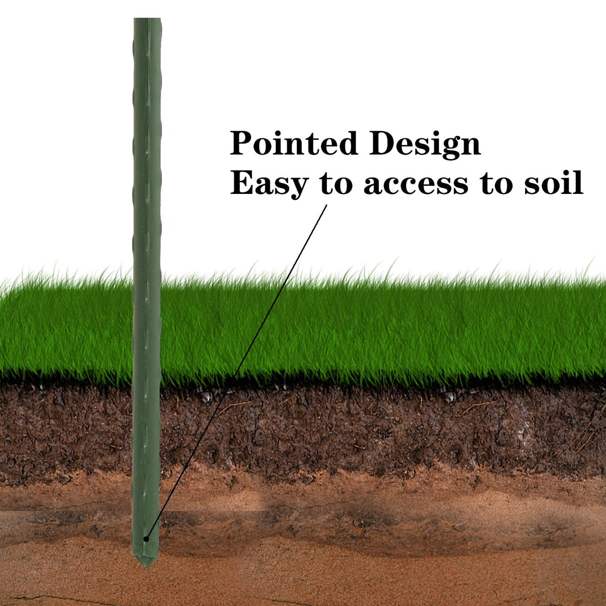 Frcctre adjustable-length plant support adapts to various plant heights.