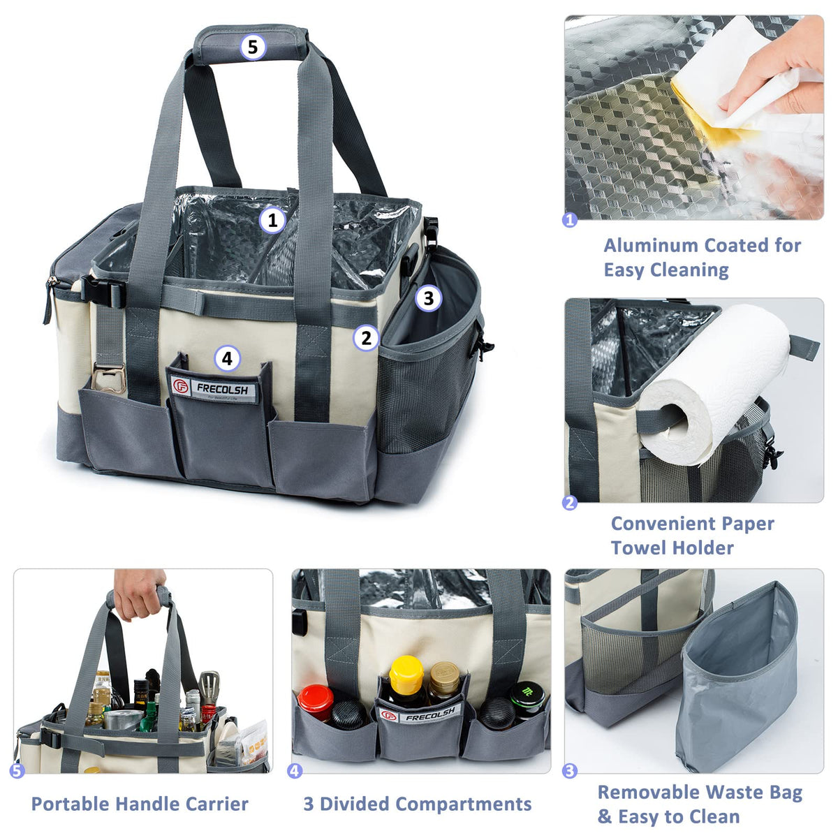 FRECOLSH side insulated storage keeps drinks cool on outdoor meals