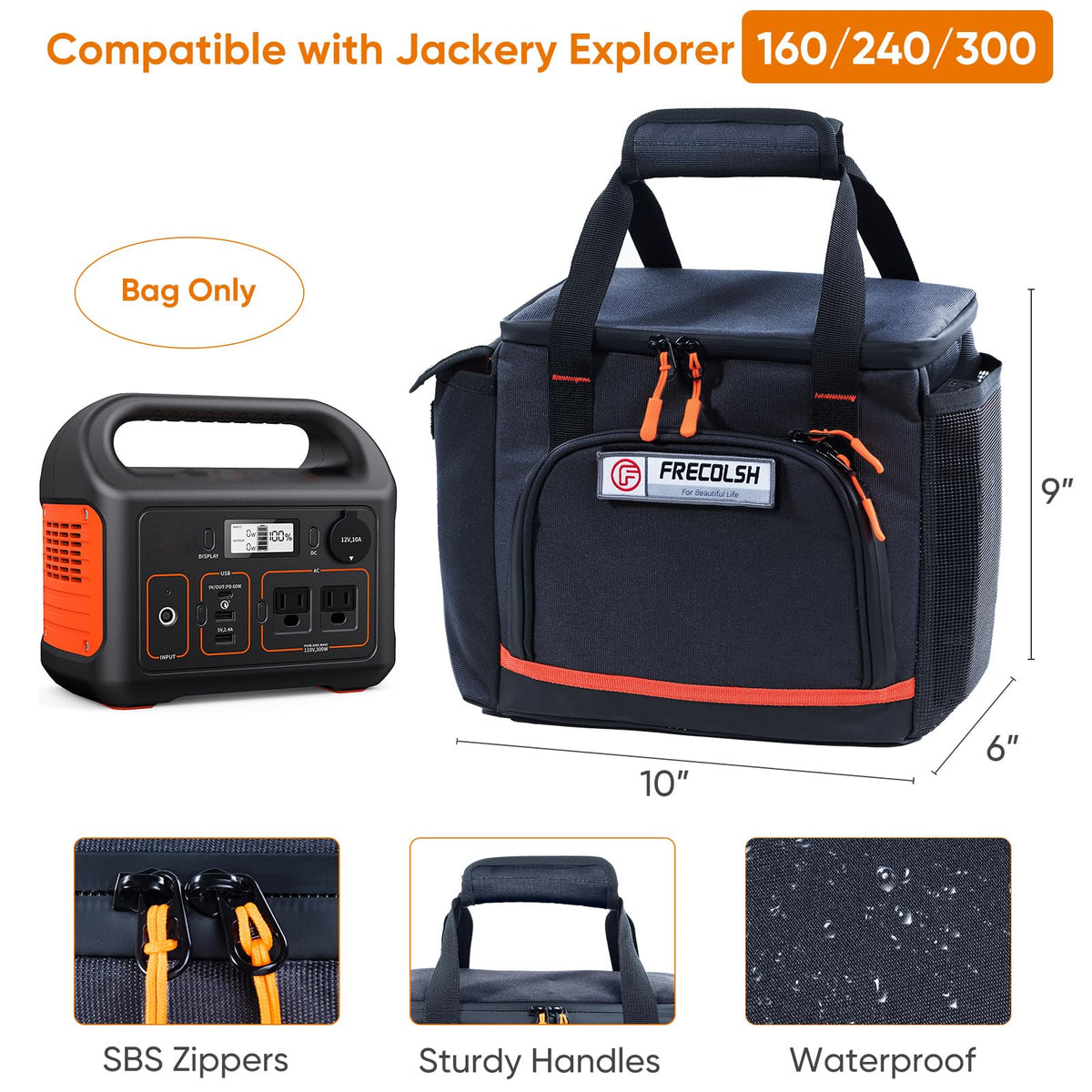 FRECOLSH case for Explorer 500, charging on the move with accessible pockets