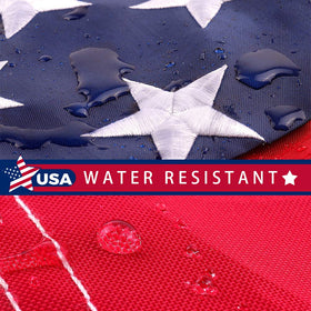 Freefy flag features brass grommets for easy, rust-resistant hanging.
