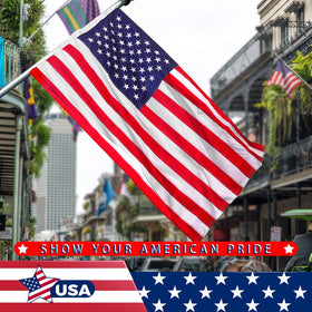 Freefy flag with durable brass grommets withstand repeated use.