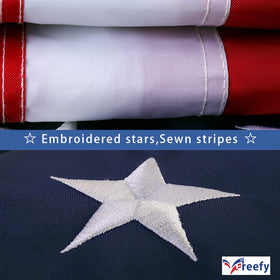 Freefy flag includes UV protection to resist fading in sunlight outdoors.