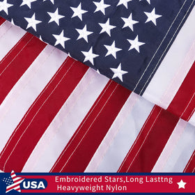Freefy outdoor nylon flag highlighting sturdy material for long-lasting yard use.