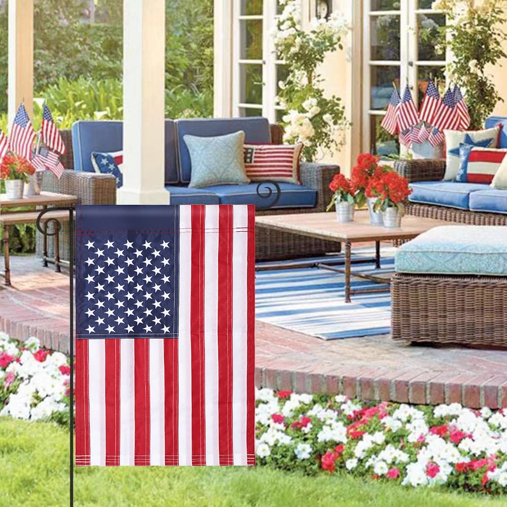 Freefy patriotic garden flag designed for outdoor decor and seasonal display.