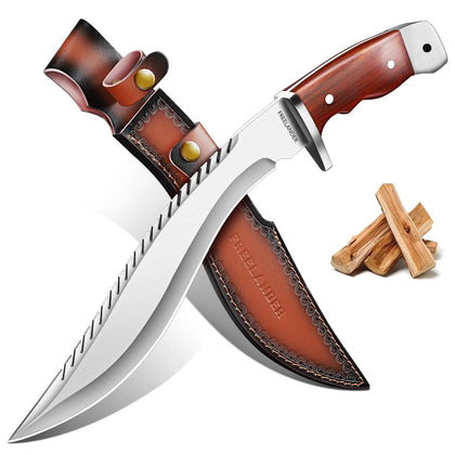 Freelander Kukri Machete blade close-up showing durable edge for yard work