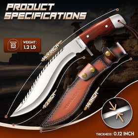 Freelander Kukri Machete cutting a branch for brush clearing