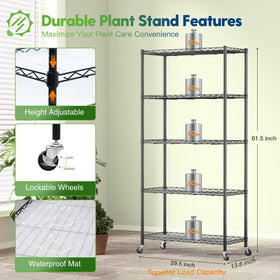 FREELICHT adjustable height feature lets you space levels for tall plants.